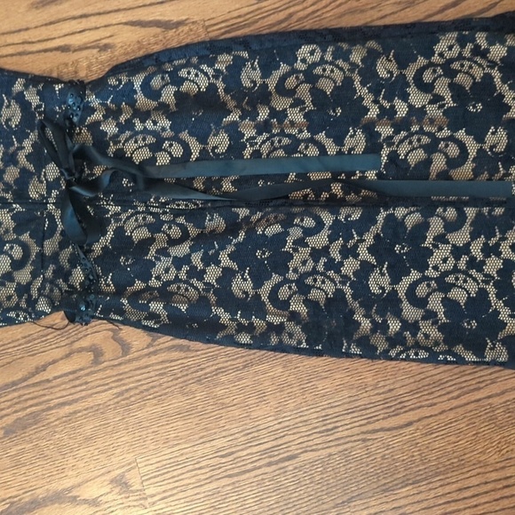 Y2K Windsor black Dress stretch lace Whimsigoth Fairy Grunge maxi Sz XS - Picture 7 of 12